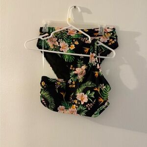 Floral Black Womens Two Piece Swimsuit